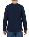T_shirt manica lunga con stampa logo floccata
