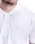 Piqué polo shirt with embroidery on the sleeve