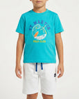 Set t-shirt e shorts jersey con stampa windsurf