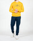 French terry crew neck sweatshirt with logo embroidery on the chest