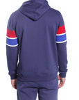 Felpa con zip e righe a contrasto