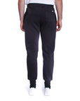 Pantalone felpato in pile con patch della bandiera americana cucita sulla tasca posteriore