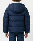 Giubbino nylon con fascia in petto zip e cappuccio