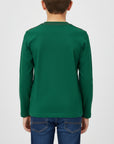 T-shirt verde bottiglia con logo a contrasto