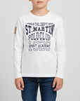 T- shirt bianca con logo al centro del petto