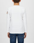 T- shirt bianca con logo al centro del petto