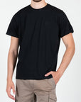 T-shirt in jersey con logo ricamato ton sul ton al lato cuore