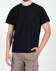 T-shirt in jersey con logo ricamato ton sul ton al lato cuore