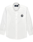 Camicia popeline con logo ricamato