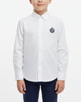 Camicia popeline con logo ricamato