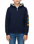 Felpa con zip e cappuccio french terry