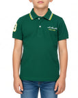 Polo basic con logo ricamato e numero