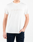 T-shirt con stampa centrale tono su tono