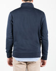 Felpa mezza zip con ricamo della firma del brand
