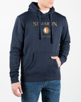 Felpa blu navy con patch ricamata centrale