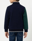 Felpa con intarsio verde foresta