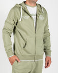 Felpa zip e cappuccio french terry