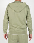 Felpa zip e cappuccio french terry