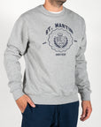 Felpa girocollo con stampa logo french terry