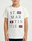 T-shirt maniche corte con stampa logo e bandierine