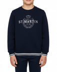 Felpa girocollo con ricamo logo french terry