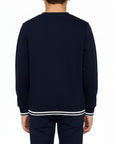Felpa girocollo con ricamo logo french terry