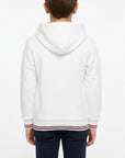 Felpa zip e cappuccio con ricamo logo french terry