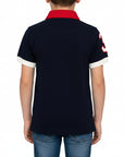 Polo special con logo ricamato e fascia diagonale