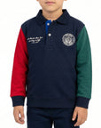 Felpa taglio polo con maniche colorate inside brushed