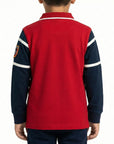 Polo special con fascia in petto e logo ricamato