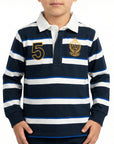 Polo special a righe con logo ricamato