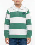 Polo a righe con logo ricamato