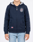 Felpa zip e cappuccio con ricamo logo inside brushed