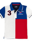 Polo piquet color block e numero