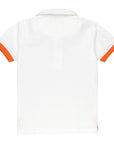 Polo piquet con ricami e contrasti fluo