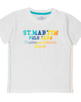 T-shirt jersey con stampa multicolor