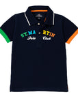 Polo piquet con stampa logo multicolor