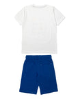 T-shirt and jersey shorts set with flags logo print