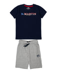 Set t-shirt e shorts jersey con stampa logo