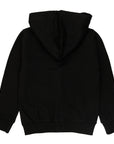 Zip and hood sweatshirt with inside brushed printed logo