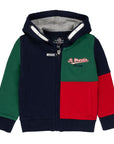 Felpa multicolor zip e cappuccio inside brushed
