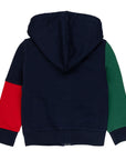 Felpa multicolor zip e cappuccio inside brushed