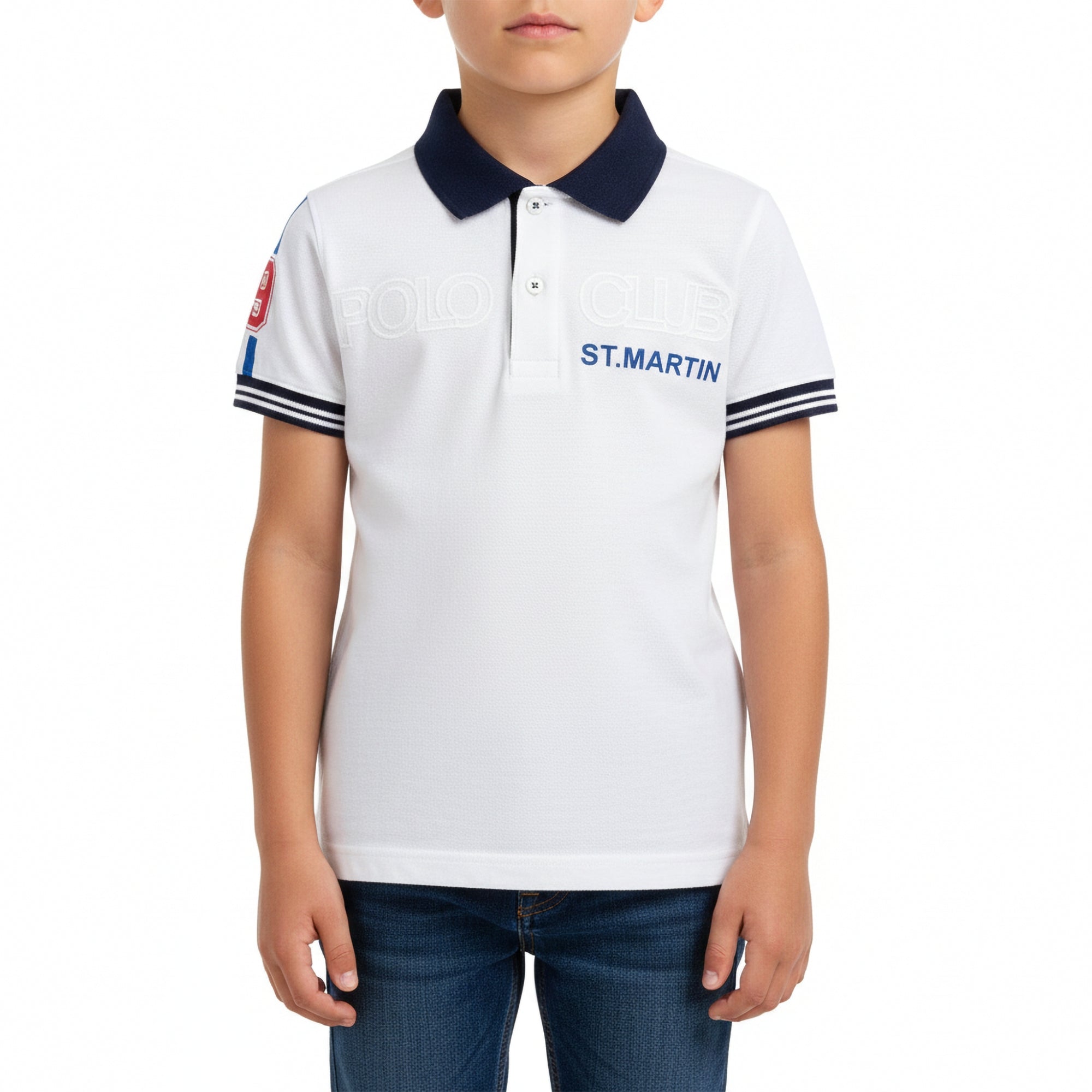 Polo piquet colletto in contrasto e ricamo logo