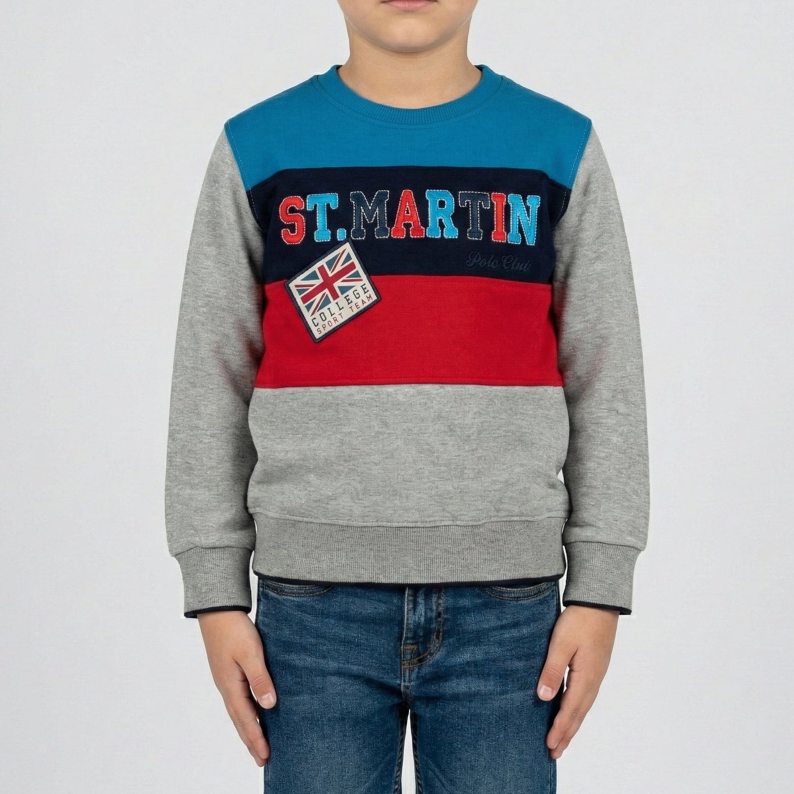 Felpa girocollo con ricamo logo