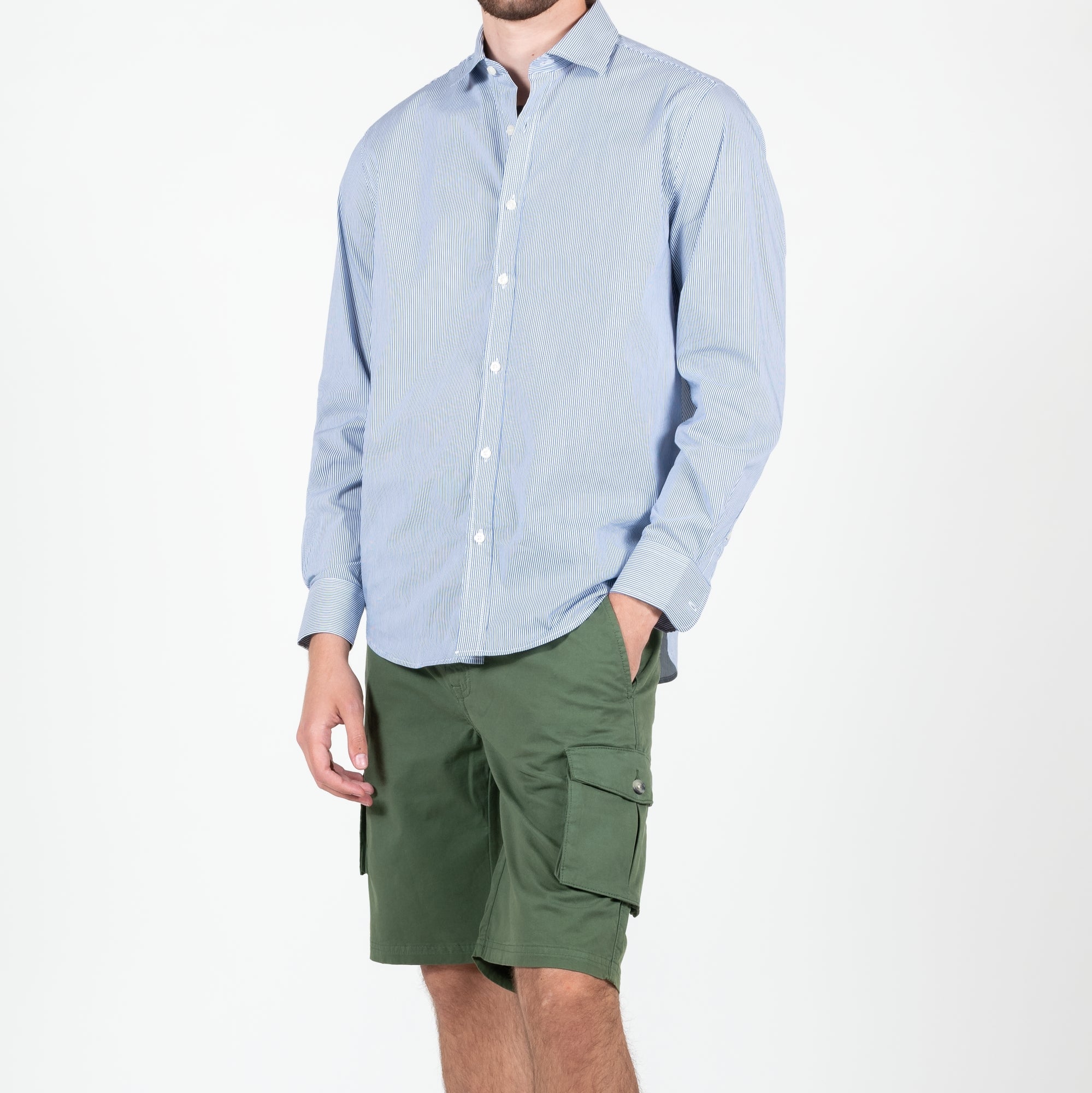 Striped shirt with French collar