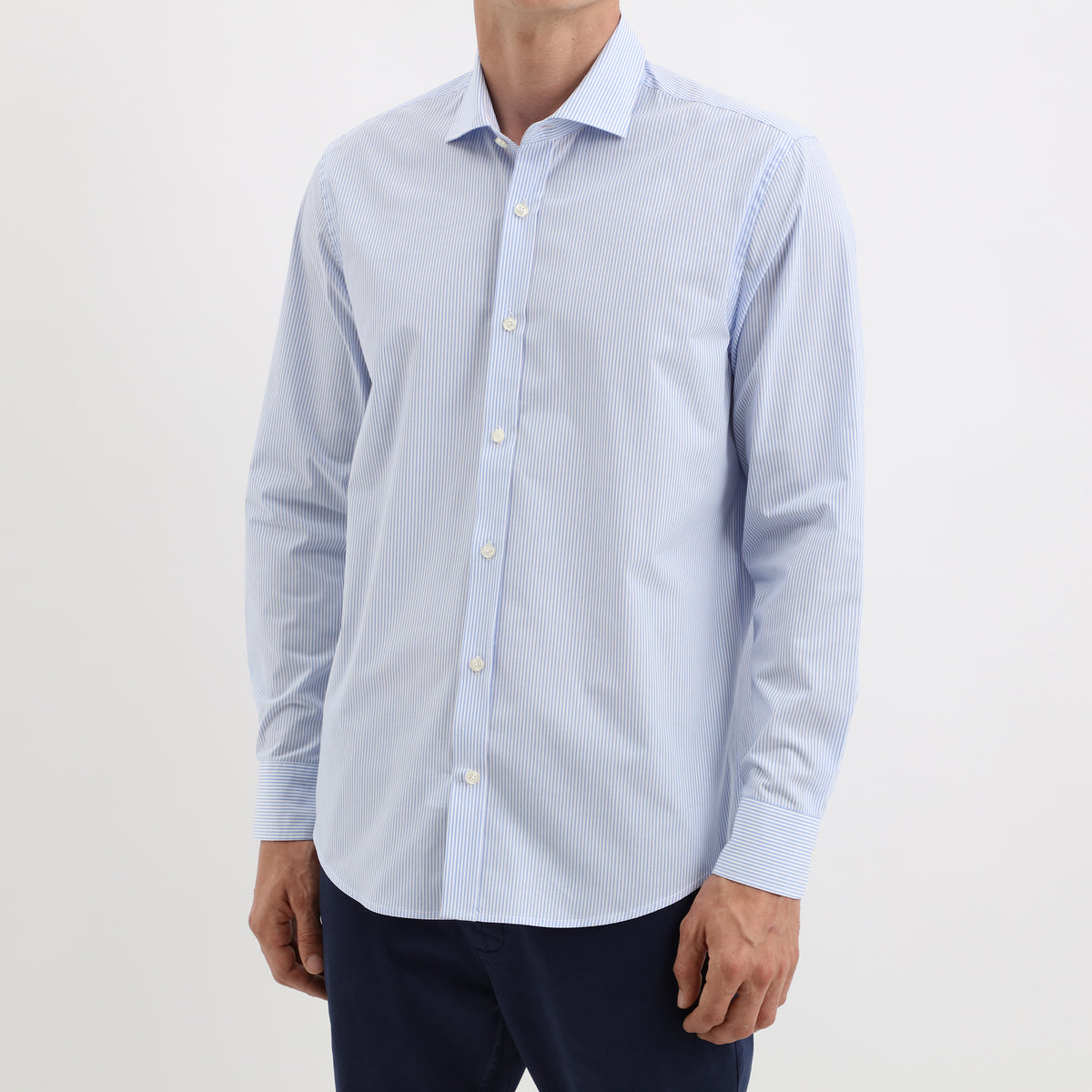 Camicia righe collo francese