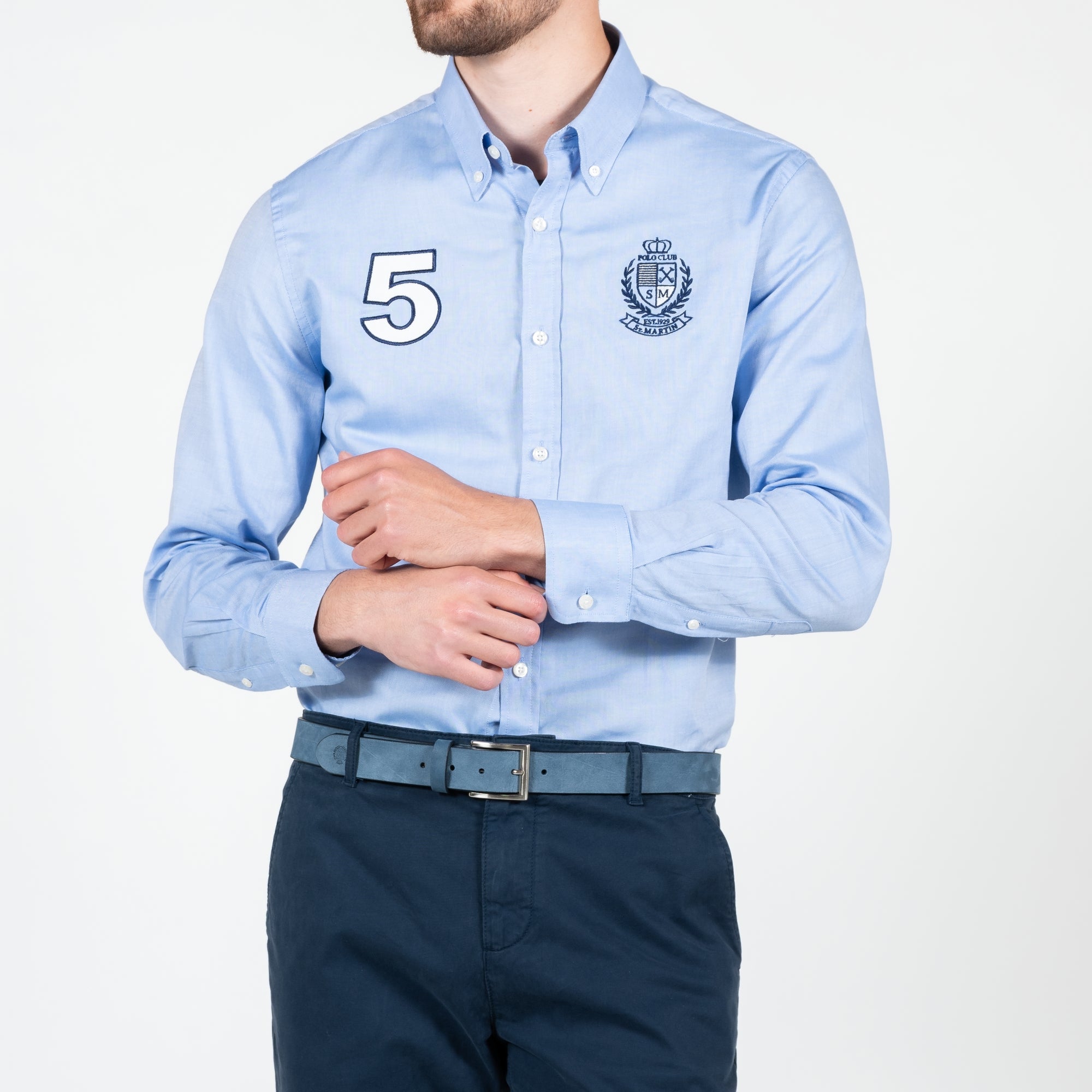 Oxford shirt with laurel embroidery