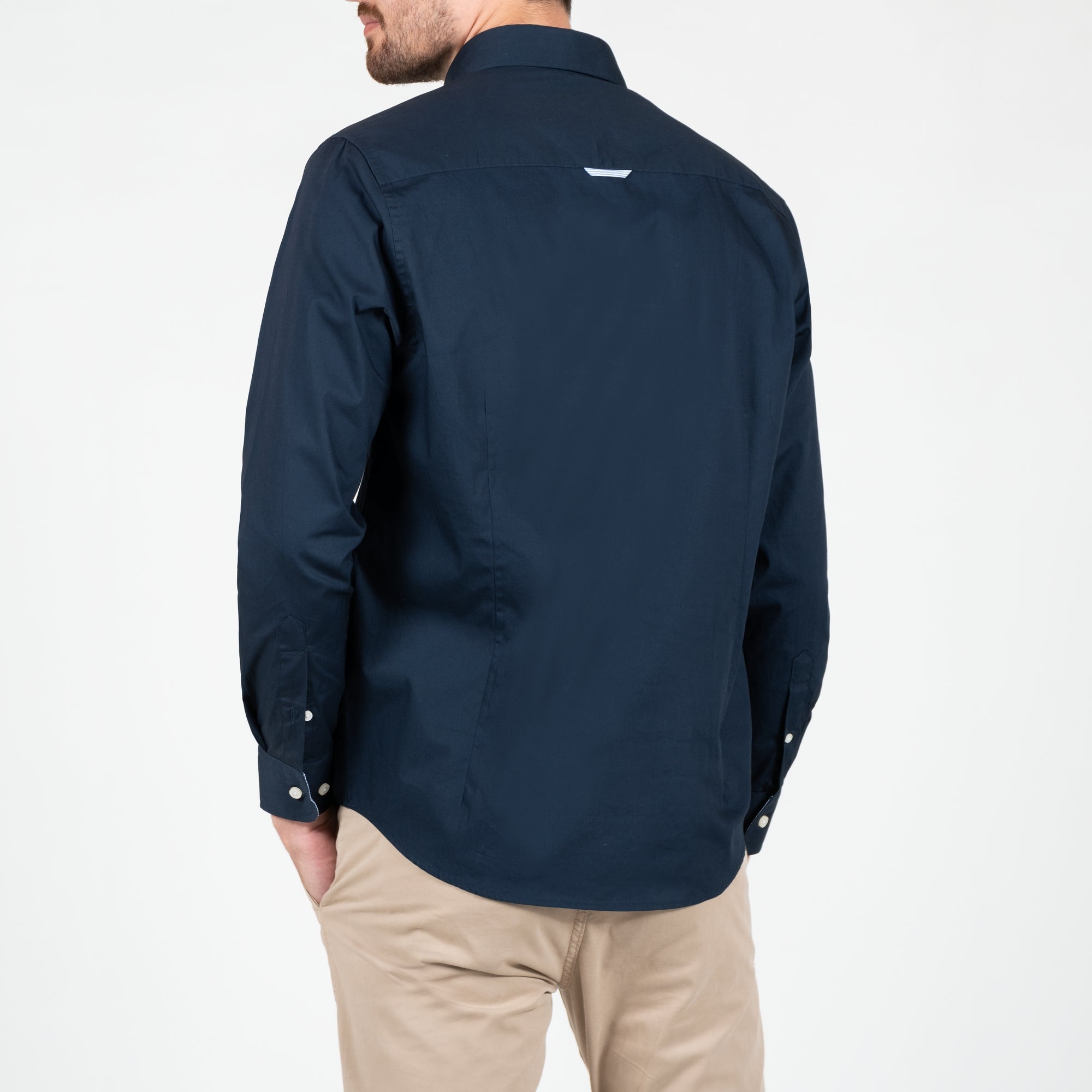 Poplin shirt with laurel embroidery