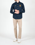 Poplin shirt with laurel embroidery