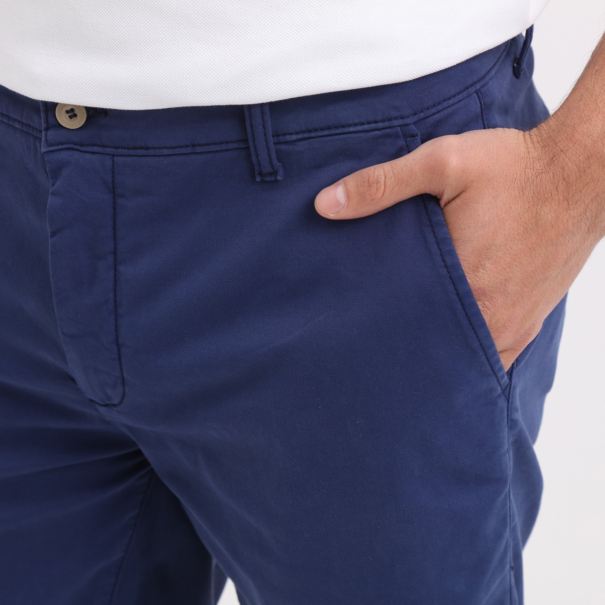 Stretch gabardine bermuda shorts with america pocket